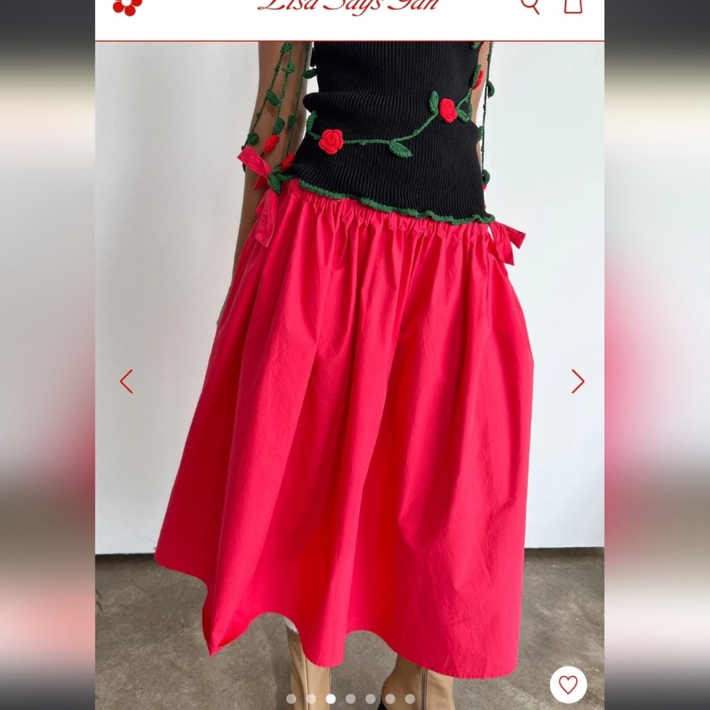 Lisa Says Gah x Allina Liu Dancer Skirt Red XS